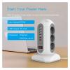 9 Way Multiple Socket Power Strip with 6 USB Vertical EU Outlets Tower Socket with 1.8M Extension Cord Surge Protection for Home(EU_250V_9AC White) view 2