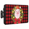 Outdoor TV Cover 48 to 50 Inch Weatherproof, Christmas Wreath Waterproof Outdoor TV Enclosure with Side Pocket, Funny Pig Xmas Red Black Buffalo Plaid Television Protector Cover for Outside Television view 1
