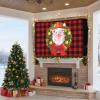 Outdoor TV Cover 48 to 50 Inch Weatherproof, Christmas Wreath Waterproof Outdoor TV Enclosure with Side Pocket, Funny Pig Xmas Red Black Buffalo Plaid Television Protector Cover for Outside Television view 2