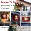 Outdoor TV Cover 48 to 50 Inch Weatherproof, Christmas Wreath Waterproof Outdoor TV Enclosure with Side Pocket, Funny Pig Xmas Red Black Buffalo Plaid Television Protector Cover for Outside Television view 3