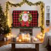 Outdoor TV Cover 48 to 50 Inch Weatherproof, Christmas Wreath Waterproof Outdoor TV Enclosure with Side Pocket, Funny Pig Xmas Red Black Buffalo Plaid Television Protector Cover for Outside Television view 4