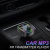 Bluetooths FM Transmitter for Car, Transmitter for Car USB Cars, Fast Charging Vehicle Adapter, Multifunctional Plug and Play MP3 Player FM Transmitters for Truck, Travel, Cars Driving view 2