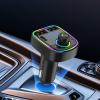 Bluetooths FM Transmitter for Car, Transmitter for Car USB Cars, Fast Charging Vehicle Adapter, Multifunctional Plug and Play MP3 Player FM Transmitters for Truck, Travel, Cars Driving view 3