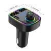 Bluetooths FM Transmitter for Car, Transmitter for Car USB Cars, Fast Charging Vehicle Adapter, Multifunctional Plug and Play MP3 Player FM Transmitters for Truck, Travel, Cars Driving view 4