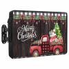 Outdoor TV Cover 40 to 43 Inch Weatherproof, Merry Christmas Waterproof Outdoor TV Enclosure with Side Pocket, Xmas Tree Truck Balls Gifts Brown Wood Television Protector Cover for Outside Television view 1