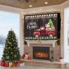 Outdoor TV Cover 40 to 43 Inch Weatherproof, Merry Christmas Waterproof Outdoor TV Enclosure with Side Pocket, Xmas Tree Truck Balls Gifts Brown Wood Television Protector Cover for Outside Television view 2