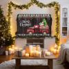 Outdoor TV Cover 40 to 43 Inch Weatherproof, Merry Christmas Waterproof Outdoor TV Enclosure with Side Pocket, Xmas Tree Truck Balls Gifts Brown Wood Television Protector Cover for Outside Television view 4