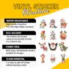 12 Pcs Cute Christmas Animal Stickers Pack, Holiday Vinyl Decals Giraffe, Dinosaur, Bunny, Raccoon, Reindeer, Penguin, Owl, Duck, and Moose, Waterproof Festive Stickers for Laptop, Bottle 3 Inches view 3