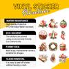 12 Pcs Vintage Christmas Stickers Set, Retro Holiday Vinyl Decals Featuring Santa, Candle, Ornament, Wreath, Candy Cane, and Bell, Waterproof Festive Stickers for Laptop, Bottle, Card 6 Inches view 3