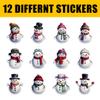 12 Pcs Cute Snowman Stickers Pack, Adorable Christmas Snowman Decals with Hats and Scarves, Waterproof Vinyl Holiday Snowman Decorations for Laptop, Bottle, Notebook, and Scrapbook 3 Inches view 2