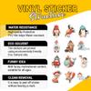12 Pcs Cute Christmas Animal Stickers Pack, Holiday Vinyl Decals Deer, Penguin, Raccoon, Owl, Whale, Polar Bear, Beaver, Snowman, Waterproof Festive Stickers for Laptop, Bottle, Cards 6 Inches view 3