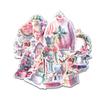 12 Pcs Pink Christmas Stickers Pack, Aesthetic Holiday Vinyl Decals Featuring Santa, Snowman, Reindeer, Gift Box, Tree, Wreath, and Bell, Waterproof Pastel Stickers for Laptop, Bottle, Cards 4 Inches view 1