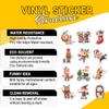 12 Pcs Cute Christmas Animal Stickers Pack, Holiday Vinyl Decals Reindeer, Tiger, Fox, Hedgehog, Elf, Santa, Lion, Bear, and Mouse, Waterproof Festive Stickers for Laptop, Bottle, Journal 2 Inches view 3