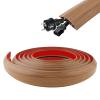 6.6Ft Floor Cord Covers Self Adhesive Cord Hider Extension Management Prevent Cable Trips Gray Wood Grain for Cable Protector Cover view 1