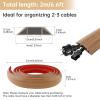 6.6Ft Floor Cord Covers Self Adhesive Cord Hider Extension Management Prevent Cable Trips Gray Wood Grain for Cable Protector Cover view 2
