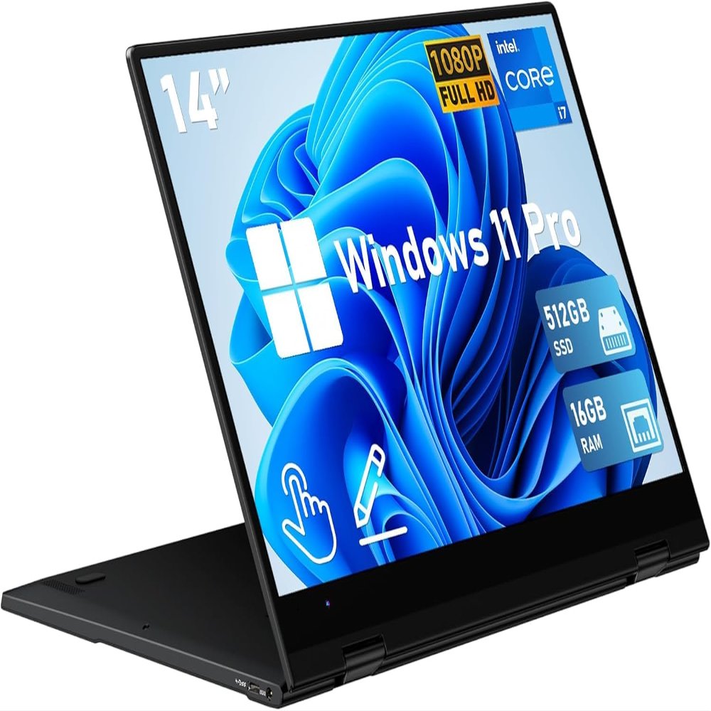 FUNYET Touchscreen Laptop Computer, 14 Inch 2 in 1 Gaming Laptop Win 11 Pro, Core i7-1265U (up to 4.8 GHz), 16GB RAM 1TB SSD