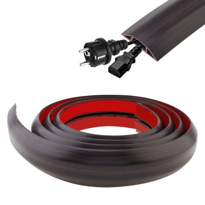6.6Ft Floor Cord Covers Self Adhesive Cord Hider Extension Management Prevent Cable Trips Walnut Wood Grain for Cable Protector Cover