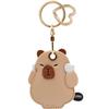 MC Fashion PU Leather Keychain Holder Case Compatible with AirTag, Cute Cat Charm Key Ring GPS Tracker Case (Capybara) view 1