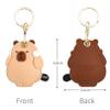 MC Fashion PU Leather Keychain Holder Case Compatible with AirTag, Cute Cat Charm Key Ring GPS Tracker Case (Capybara) view 2