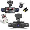 360 Dash Cam 1080P Car Camera, 4 Channel 3 Inch Front and Rear Left Right Full View Dashcam with WiFi & App Control, Night Vision, G-Sensor, Loop Recording, 24/7 Parking Mode + 64GB TF Card view 1