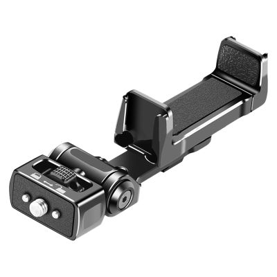 Aluminum Phone Tripod Mount with 3 Cold Shoe Vertical and Horizontal Universally Metal Adjustable Clamp Phone for Tripod Screw in