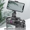 Aluminum Phone Tripod Mount with 3 Cold Shoe Vertical and Horizontal Universally Metal Adjustable Clamp Phone for Tripod Screw in view 2