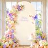 6ft Beige Arch Backdrop Cover Spandex Fitted Beige Wedding Arch Cover Stretchy Backdrop for Birthday Party Bridal Shower Balloon Arch Stand Cover Baby Shower Banquet Photo Background Decorations view 1