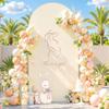6ft Beige Arch Backdrop Cover Spandex Fitted Beige Wedding Arch Cover Stretchy Backdrop for Birthday Party Bridal Shower Balloon Arch Stand Cover Baby Shower Banquet Photo Background Decorations view 2