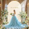 6ft Beige Arch Backdrop Cover Spandex Fitted Beige Wedding Arch Cover Stretchy Backdrop for Birthday Party Bridal Shower Balloon Arch Stand Cover Baby Shower Banquet Photo Background Decorations view 3