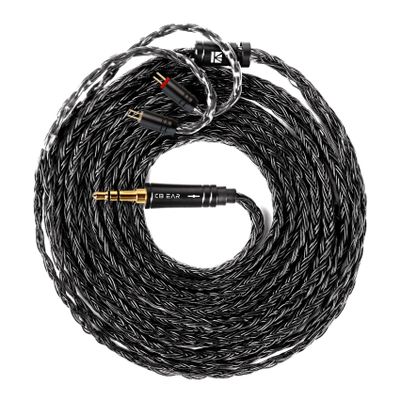 1.5m/5ft Long IEM Cable 2Pin, KBEAR ST16 Max Black in Ear Monitor Cable Earbud Wire, 16-Strand SPC HiFi Headphone Cable for Truthear x Crinacle Zero, Moondrop Blessing3, Kiwi Orchestra Lite etc