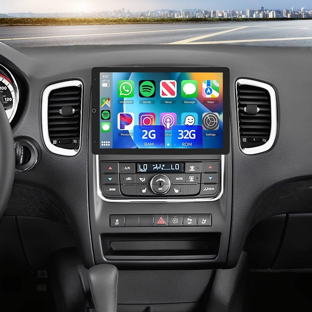 Android 13 Rotatable Car Stereo for Dodge Durango 2004-2014,for Dodge Charger 2006-2015 with 10 Inch Touch Screen,with Wireless Carplay GPS FM Bluetooth Backup Camera,2+32G