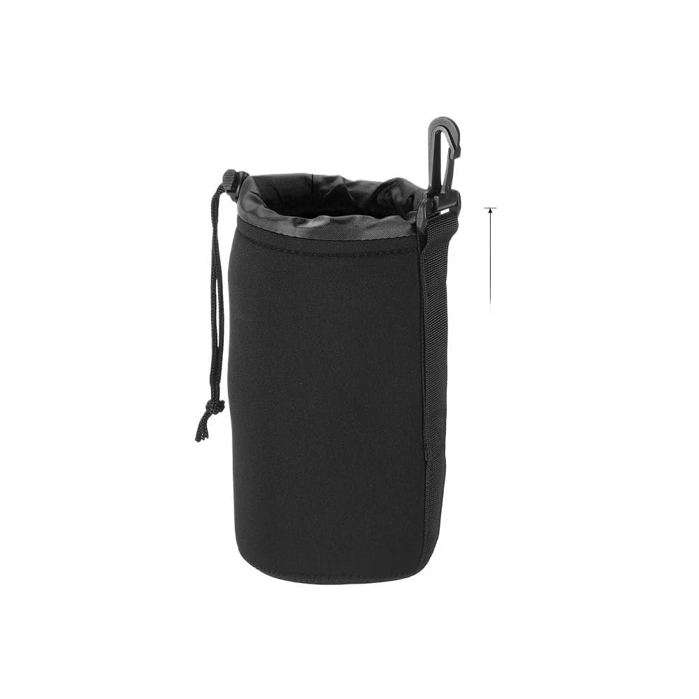 IREHGTYZ 1/2/4Pcs Camera Lens Pouch Bag Drawstring Lens Pouch with Thick Protective Neoprene Waterproof Lens Case for DSLR Camera Black(9x18cm 1Pcs)