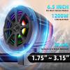 1200W 6.5 Inch Marine Speakers, Built-in Bluetooth & Amplifier, IPX6 Waterproof Powered Subwoofers, RGB Lights, 2-Way, Independent Remote Control, Boats Audio System for ATVs, UTVs, Jeeps, Golf Cart view 3