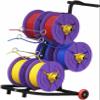 4/6/8 Axle Cable Caddy, Removable Electrical Wire Spool Holder Cart,Wire Spool Rack with Wheels,for Retail Industrial Wire Pullers view 1