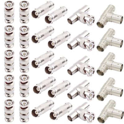 AIMHDUTY BNC Connectors Male Female Coupler 30PCS T Shape 3 Way BNC Splitter Adapter for CCTV Security Camera Surveillance Video
