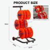 4/6 Reel Wire Spool Rack with Wheel,Cable Dispenser with Storage Tray,Electrical Wire Spool Holder Cart,for Electrical Wire Pullers view 2