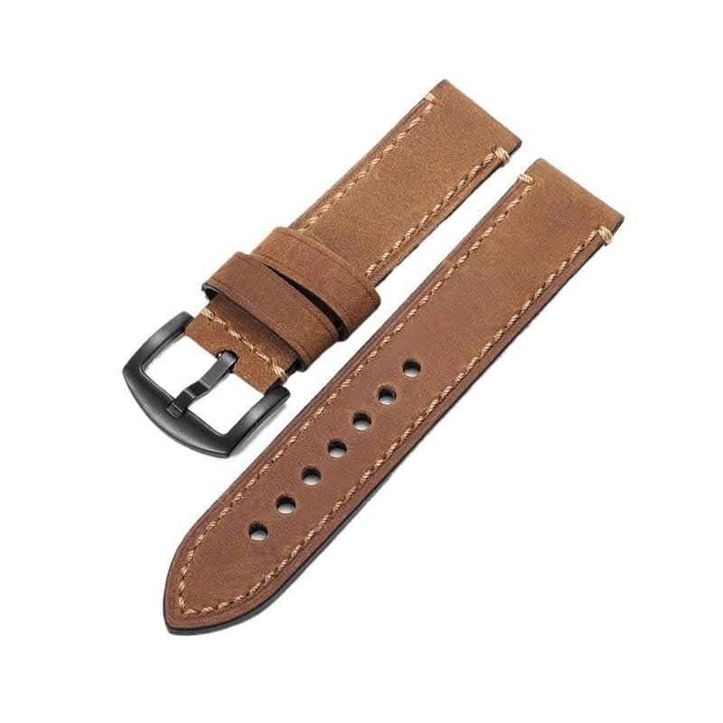 Genuine Leather Watch Strap For Panerai Pin Buckle(Brown b1,20mm)