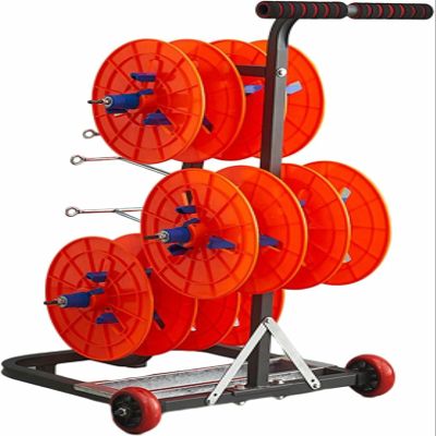 4/6 Reel Wire Spool Rack with Wheel,Cable Dispenser with Storage Tray,Electrical Wire Spool Holder Cart,for Electrical Wire Pullers