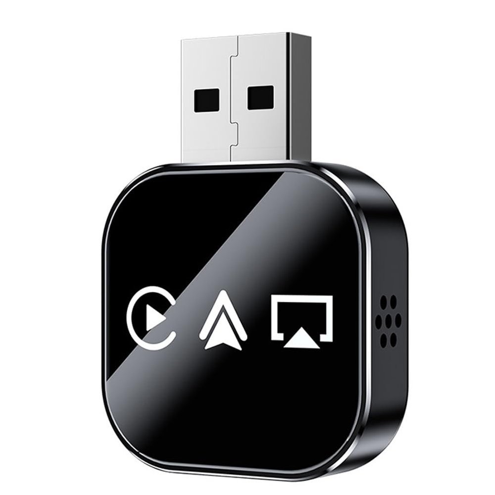 2026 Upgrade 3 in 1 Wireless Carplay Mirror Link Adapter for iPhone/Apple/Android Phone to Car Screen, Auto Connect, Dual 2.4/5GHz WiFi and Bluetooth 5.0, Wired to Wireless(for iPhone,1pc)