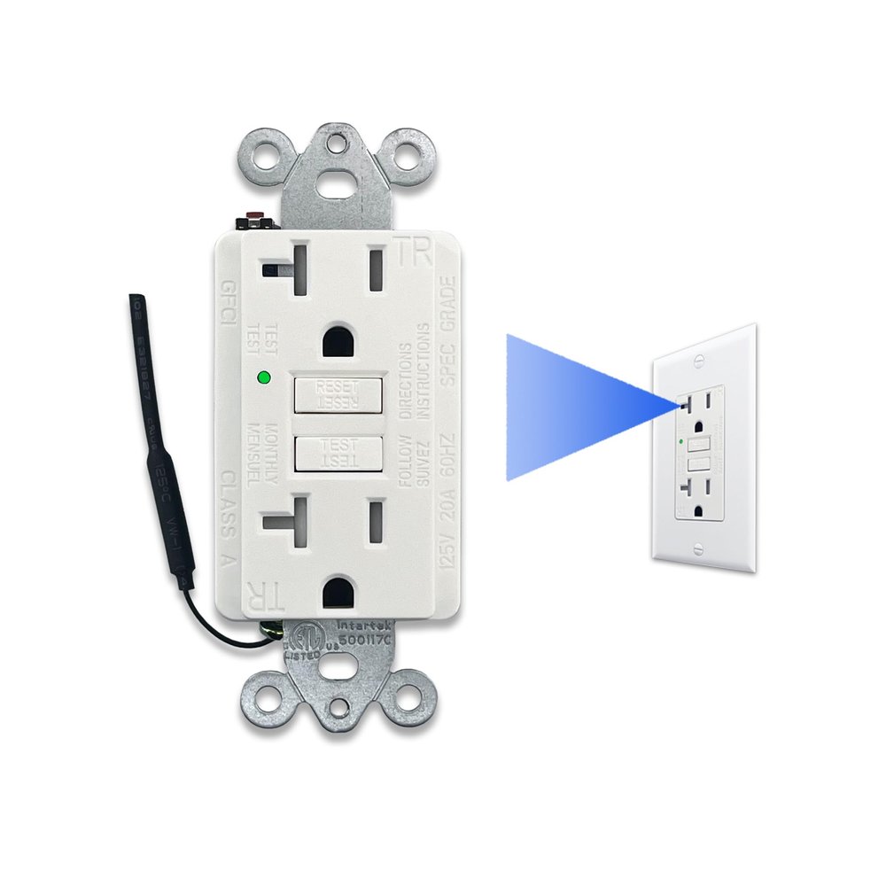 4K WiFi Security Camera Fully Functional GFCI Outlet | Multi-Angle View (Front-Facing View)