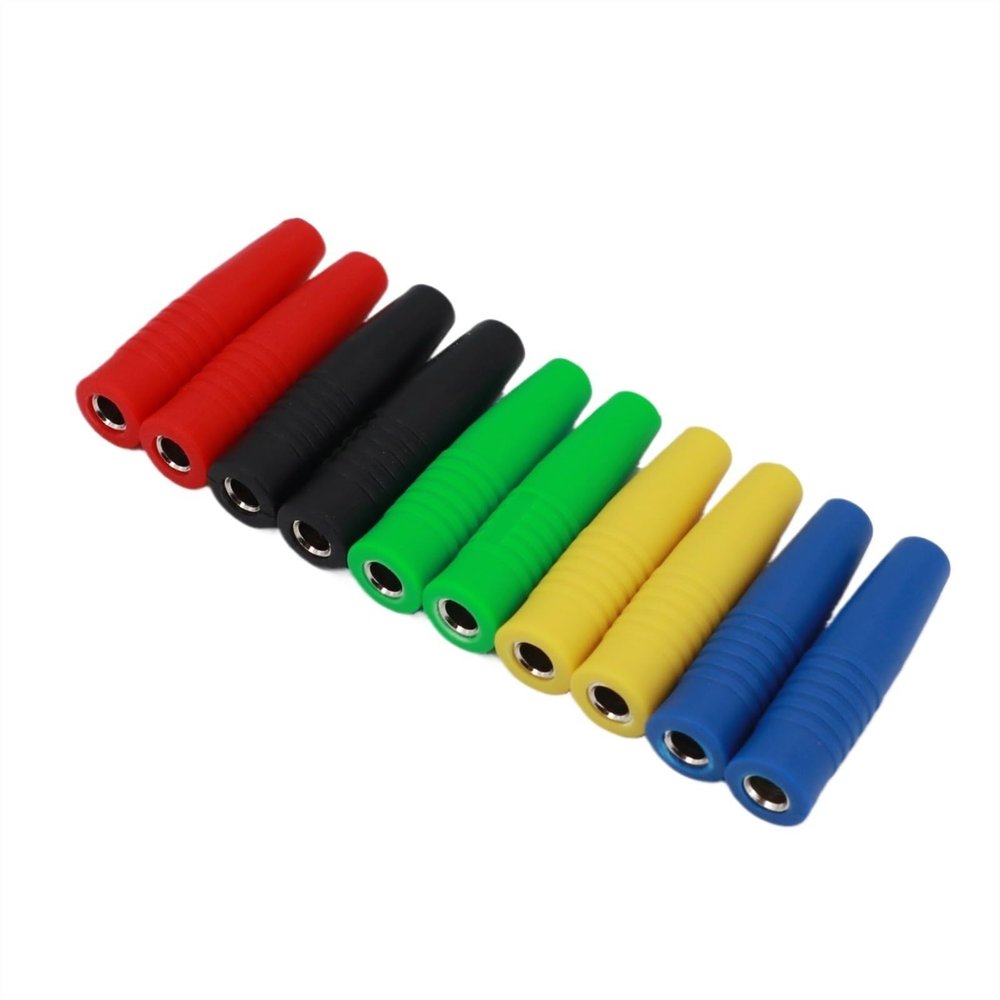 10Pcs Brass 4mm Insulated Banana Female Jack Wire Solder Connector(Black)