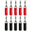 10Pcs 4mm Adapter Wire Cable Audio Speaker Connector Nickel/Chromium Plating Banana Audio Jack Terminal(5 Red 5 Black) view 2