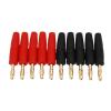 10Pcs 4mm Red and Black Wire Solder Type Gold Plate Male Banana Connector view 1