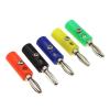 10PCS Audio Speaker Screw Banana Gold Plate Plugs Connectors 4MM Black Red(Banana Plug,Red) view 2