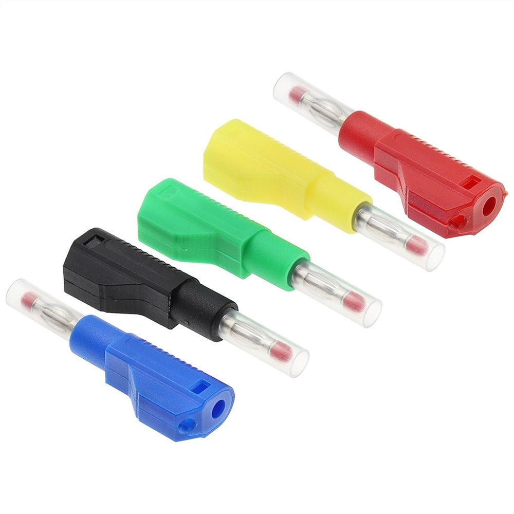10PCS 4mm Banana Retractable Stackable Male Banana Electrical connectors(2 x 5 Colours)