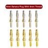 HUIMIMA Audio Jack Connector,10PCS Lantern Type 4mm Banana Plug with M4 Thread Male Connectors Cold Pressure Solderless Electric(Silver) view 4