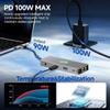 USB C Docking Station Dual Monitor 11 in 1, 4K@60Hz HDMI & DisplayPort Hub with Gigabit Ethernet, 100W PD, USB 3.0, USB C, SD/TF Card Reader, Compatible with MacBook, Dell, HP, Lenovo, Surface view 3