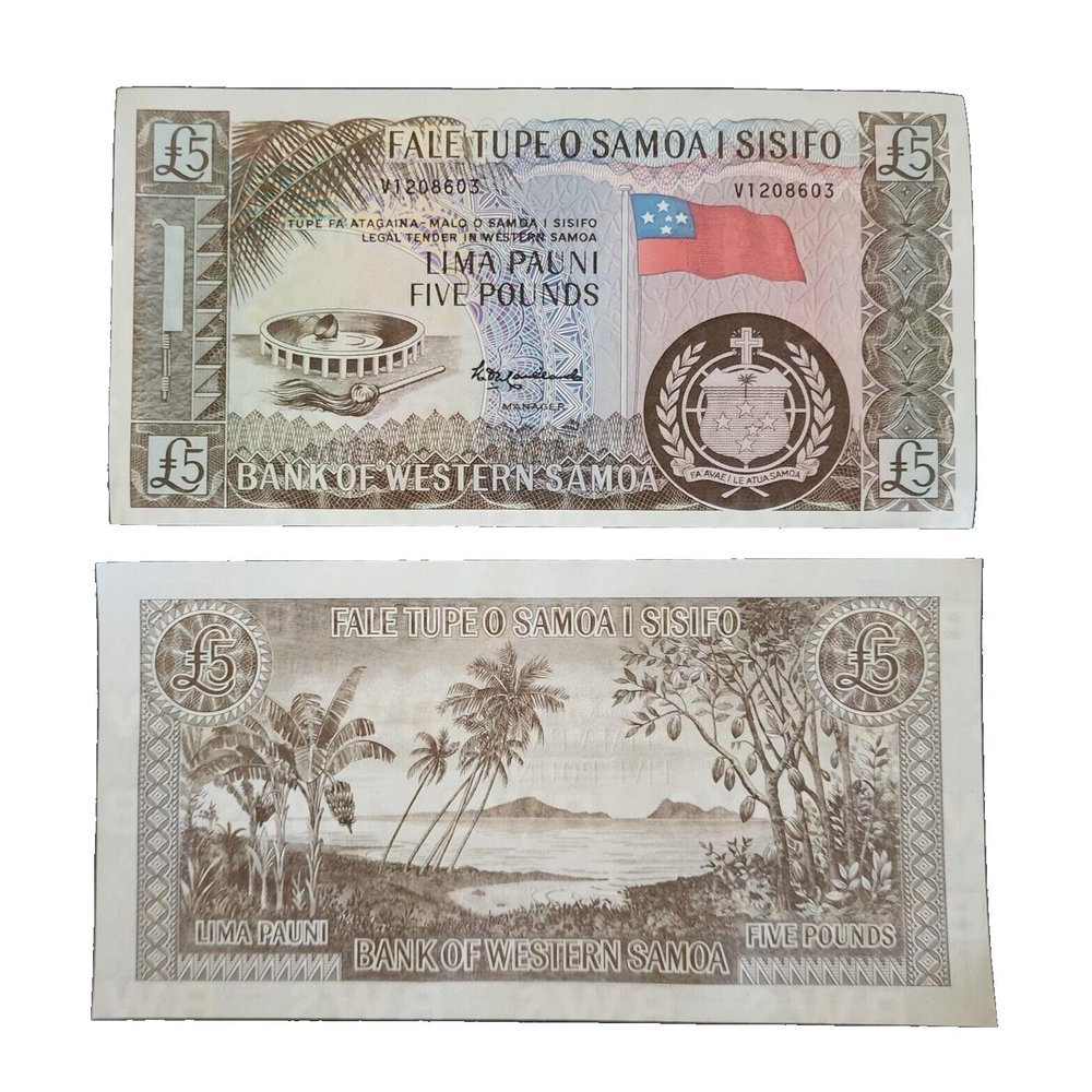 1 pc x Western Samoa 5 Pounds ND. 1963/2020 P 15 Uncirculated Banknote
