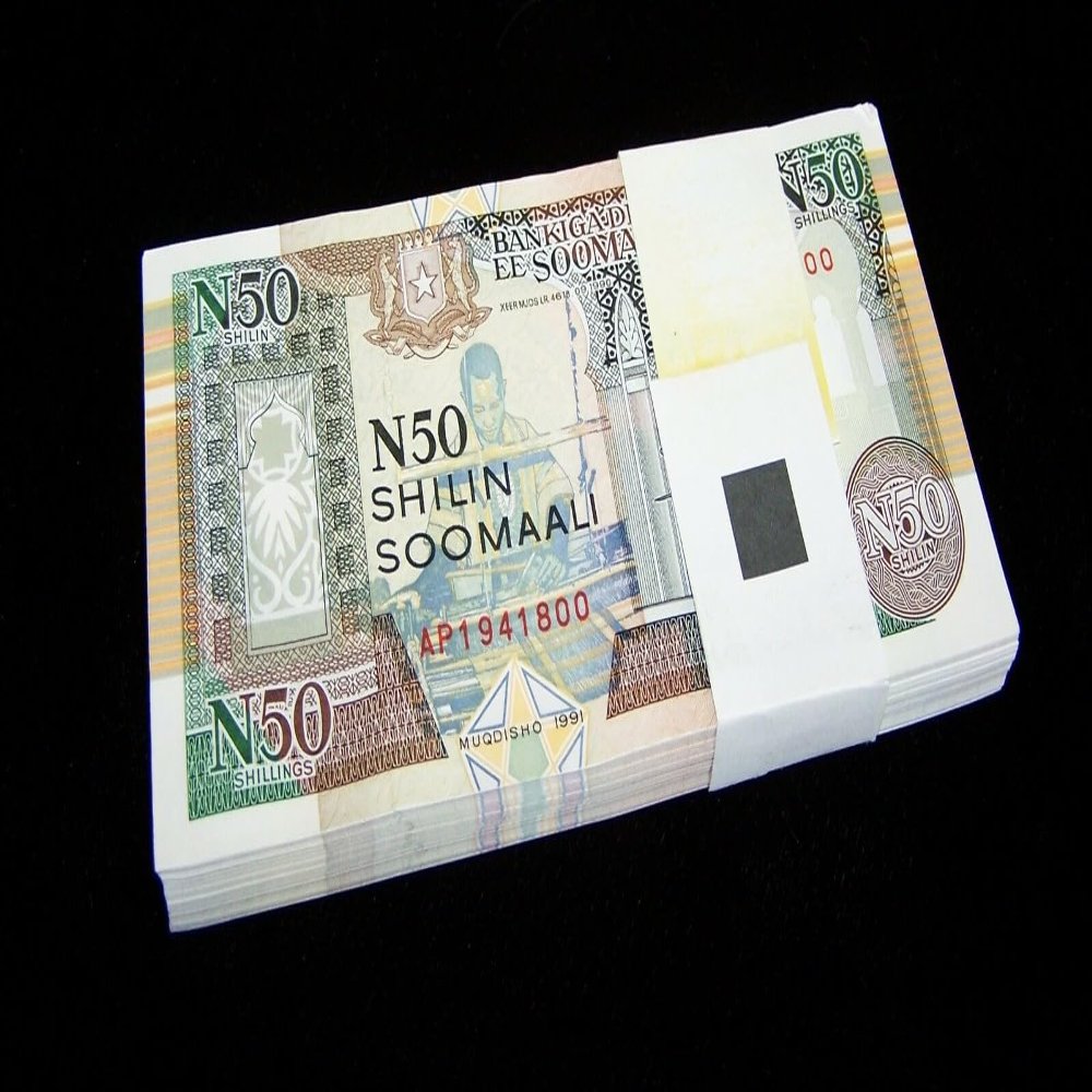 100 pcs x Somalia 50 Shillings 1991 P-R2 Full Bundle Uncirculated banknotes