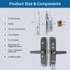 Tyenaza Fingerprint Keypad Door Handle Lock App Control Enhanced Safety Emergency Access Keyless Door Entry Electronic Lock for Bedroom Home Apartment (5050) view 4